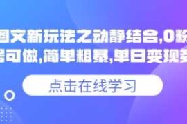 小说推文图文新玩法之动静结合，0粉抖音账号可做，简单粗暴，单日变现多张