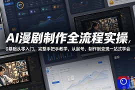 AI漫剧制作全流程实操，0基础从零入门，完整手把手教学，从起号、制作到变现一站式学会(更新)
