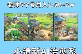 夏小荷·小清新短视频，小清新治愈系AI插画，老师小红书5个号接广告月入2w 