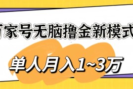 百家号无脑撸金新模式，傻瓜式操作，单人月入1-3万！团队放大收益无上限！