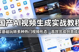 国产AI视频生成实战教程，零基础玩转多种热门视频形态，高效完成创意成片