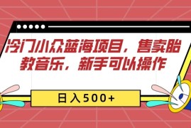 冷门小众蓝海项目，售卖胎教音乐，新手可以操作，日入500 