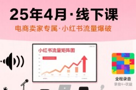 小红书25年4月线下课程，电商卖家小红书流量课，录音 图片