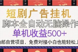 （13540期）短剧广告全自动挂机 单机单日500 小白轻松上手