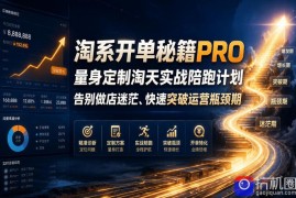 淘系开单秘籍PRO，量身定制淘天实战陪跑计划，告别做店迷茫、快速突破运营瓶颈期(2026年6月22日)