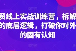 外贸线上实战训练营，拆解外贸的底层逻辑，打破你对外贸的固有认知