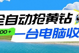 全自动抢黄钻挂机项目：自动薅福利，告别手动蹲守！一台电脑日收益500 