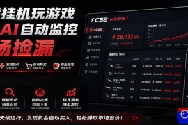 系统AI自动监控市场捡漏，不用玩游戏，只需要一部手机，支持任何形式数据验证