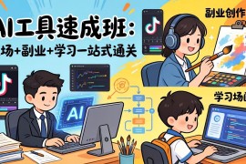 AI工具速成班：职场 副业 学习一站式通关，20 爆款类型 剪映技巧 抖音算法，0基础快速上手