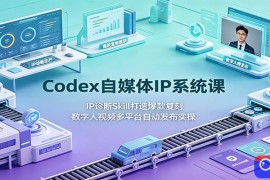Codex自媒体IP系统课：IP诊断Skill打造爆款复刻，数字人视频多平台自动发布实操