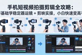 （18003期）手机短视频拍摄剪辑全攻略：零基础学稳定器运镜   剪映实操，小白快速变高手