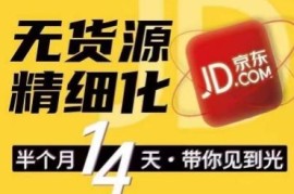 京东无货源精细化训练营，0门槛快速上手，轻松做出无货源爆款，可复制放大做店群