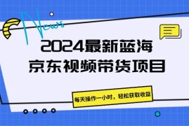 2024最新蓝海京东视频带货项目，每天操作一小时，轻松获取收益