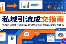 私域引流成交指南：拆解笔记爆款打造逻辑，联动朋友圈运营实现精准获客转化