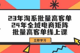 （9636期）23年淘系批量高客单 24年全域电商矩阵，批量高客单线上课（109节课）