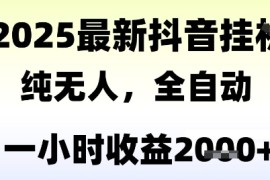 独家抖音无人撸礼物，全自动纯无人，长期稳定 一个小时收益2k ，小白当天拿结果【揭秘】