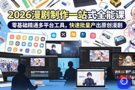 2026 AI漫剧制作一站式全能课，零基础精通多平台工具，快速批量产出原创漫剧