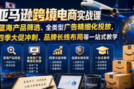 亚马逊跨境电商实战课，从蓝海产品筛选、全类型广告精细化投放，到四季大促冲刺、品牌长线布局等一站式教学(更新0831)
