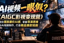 【无水印】AI视频一眼假？《AIGC影视变现营》教你摆脱廉价AI感，掌握导演思维与AI短剧制作，打造精品爆款短剧