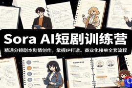 Sora AI短剧训练营：精通分镜剧本剧情创作，掌握IP打造、商业化接单全套流程