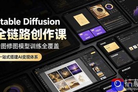 Stable Diffusion全链路创作课，绘图修图模型训练全覆盖，一站式搭建AI变现体系