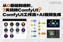 从0基础到进阶，7天玩转ComfyUI，Comfyui工作流 AI视频生成