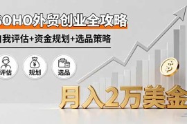 （16076期）SOHO外贸创业全攻略，自我评估 资金规划 选品策略，月入2万美金