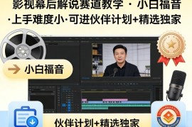 某大佬的影视幕后解说赛道教学，小白福音，上手难度小，可进伙伴计划 精选独家