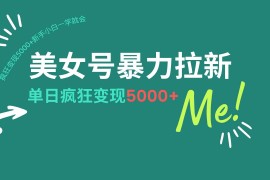 （14322期）美女号暴力拉新，用过AI优化一件生成，每天搬砖，疯狂变现5000 新手小…