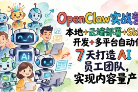 OpenClaw实战营：本地 云端部署 Skill开发 多平台自动化，7 天打造 AI 员工团队，实现内容量产