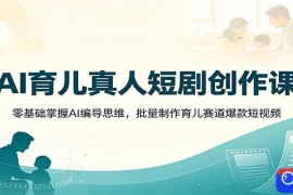 AI育儿真人短剧创作课：零基础掌握AI编导思维，批量制作育儿赛道爆款短视频