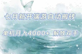 （15435期）7月新开端游自动搬砖项目，单机稳定月入4000 纯自动项目，上车即吃肉。