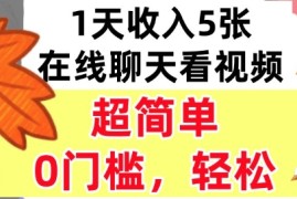 在线聊天看视频，1天收入5张，超简单，0门槛，轻松挣美刀