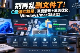 别再乱删文件了！C盘爆红救星，深度清理 系统优化，Windows/macOS通吃！