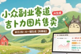 小众副业赛道 吉卜力图片售卖 单日2张  AI一键生成【附教程】