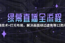 （15044期）绿幕直播全流程：抠像技术 灯光布局，解决画面绿边虚焦等12类问题