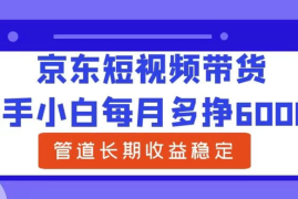 新手小白每月多挣6000 京东短视频带货，可管道长期稳定收益，