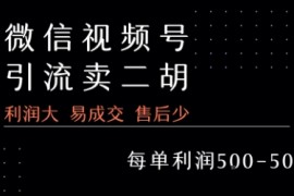 视频号卖二胡教程，利润大 易成交 售后少，一单利润5张 