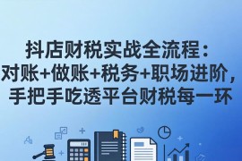 抖店财税实操全流程：对账 做账 税务 职场进阶，手把手吃透平台财税每一环