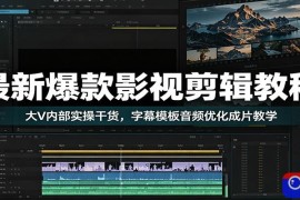 最新爆款影视剪辑教程：大V内部实操干货，字幕模板音频优化成片教学