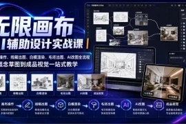 无限画布AI辅助设计实战课｜画布操作、线稿出图、白模渲染、毛坯出图、AI改图全流程，从概念草图到成品视觉一站式教学(更新0923)