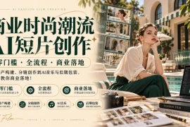 商业时尚潮流AI短片创作｜零门槛・全流程・商业落地，从资产构建、分镜创作到AI音乐与后期包装，直接教你商业落地！