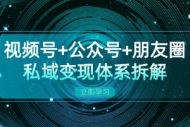 （13174期）视频号 公众号 朋友圈私域变现体系拆解，全体平台流量枯竭下的应对策略