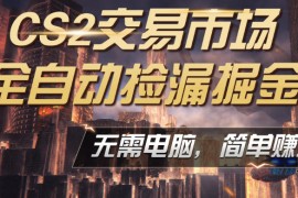 CS2市场云自动监控运行批量捡漏，包教包会，手机即可完成全部操作，稳定运行多年，支持任何形式验证，日入300 【揭秘】