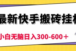 （10601期）最新快手搬砖挂机，5分钟6元! 小白无脑日入300-600＋