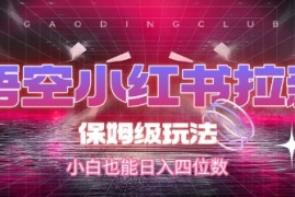 悟空小红书拉新，保姆级玩法，小白也能日入四位数
