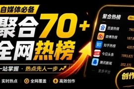 群友做了个非常不错的热点汇总工具！自媒体达人必备，聚合70 热榜信息，简约美观rebang-helper