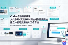 Codex作品集实战课：从找参考×沉淀Skill×到生成作品集网站，建立一套可复用的AI工作方法