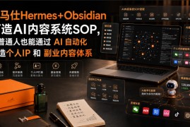 爱马仕Hermes Obsidian打造AI内容系统SOP，让普通人也能通过 AI 自动化打造个人IP 和 副业内容体系