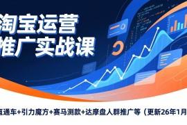 （17200期）淘宝运营推广实战课，直通车 引力魔方 赛马测款 达摩盘人群推广等（更新26年1月）